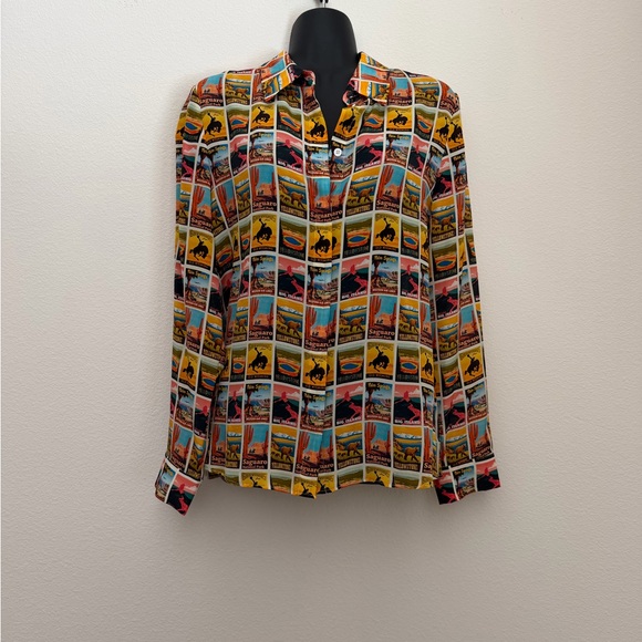 Alice + Olivia willa western postcard Button Down Shirt - Picture 7 of 12
